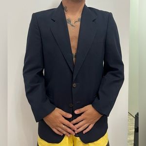 ⭐️ Men Balenciaga Navy Blue Suit Jacket Blazer Size 46